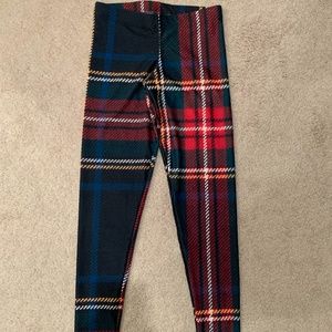 Colorful plaid silky leggings